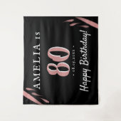 Tenture Fond de fête d'anniversaire 80 ans élégant rose no (Devant)