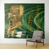 Tenture Fond de fête d'anniversaire à talons hauts or et v (En situation (horizontale))