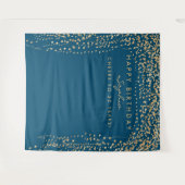 Tenture Fond de fête d'anniversaire avec confettis dorés, (Devant (Horizontal))