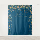 Tenture Fond de fête d'anniversaire avec confettis dorés, (Devant)