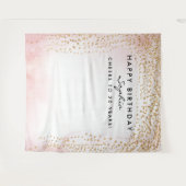 Tenture Fond de fête d'anniversaire avec confettis dorés,  (Devant (Horizontal))