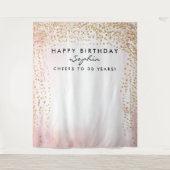 Tenture Fond de fête d'anniversaire avec confettis dorés,  (Devant)