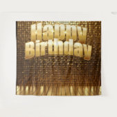 Tenture Fond de fête d'anniversaire avec reflets dorés Déc (Devant (Horizontal))