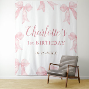 Tenture Fond de fête d'anniversaire Coquette avec ruban ro