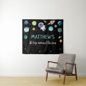 Tenture Fond de fête d'anniversaire dans l'espace bleu ast (En situation (horizontale))