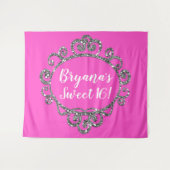 Tenture Fond de fête d'anniversaire de paillettes d'argent (Devant (Horizontal))