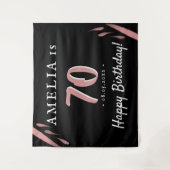 Tenture Fond de fête d'anniversaire élégant rose noir 70 a (Devant)