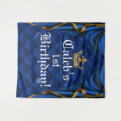 Tenture Fond de fête d'anniversaire élégant royal bleu et (Devant (Horizontal))