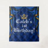 Tenture Fond de fête d'anniversaire élégant royal bleu et (Devant)