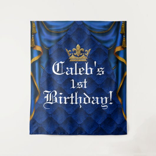 Tenture Fond de fête d'anniversaire élégant royal bleu et (Devant)
