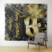 Tenture Fond de fête d'anniversaire masqué (En situation (horizontale))