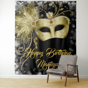 Tenture Fond de fête d'anniversaire masqué