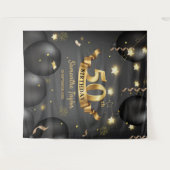 Tenture Fond de fête d'anniversaire noir or élégant modern (Devant (Horizontal))
