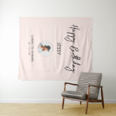 Tenture Fond de fête d'anniversaire photo rose et noir (En situation (horizontale))