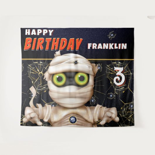 Tenture Fond de fête d'anniversaire pour enfants sur le th (Devant (Horizontal))