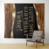 Tenture Fond de fête d'anniversaire pour homme Brun Agate  (En situation (horizontale))