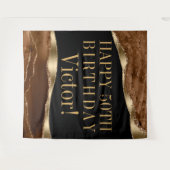 Tenture Fond de fête d'anniversaire pour homme Brun Agate  (Devant (Horizontal))