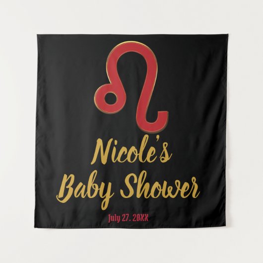 Tenture Fond de fête d'astrologie du zodiaque LEO juillet  (Devant)