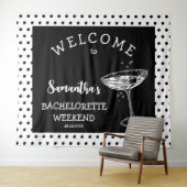 Tenture Fond de fête de Bachelorette Polka Rétro Cocktail (En situation (horizontale))