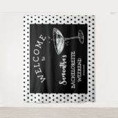 Tenture Fond de fête de Bachelorette Polka Rétro Cocktail (Devant)