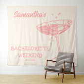 Tenture Fond de fête de Bachelorette Rétro Rose Cocktail (En situation (horizontale))