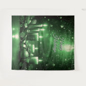Tenture Fond de fête de bougies vertes (Devant (Horizontal))
