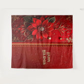 Tenture Fond de fête de fleurs rouges de Noël (Devant (Horizontal))