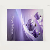 Tenture Fond de fête de Noël Boule de Noël Violet (Devant (Horizontal))