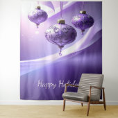Tenture Fond de fête de Noël Boule de Noël Violet (En situation)