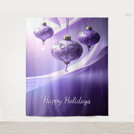 Tenture Fond de fête de Noël Boule de Noël Violet (Devant)