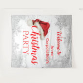 Tenture Fond de fête de Noël flocon de neige Chapeau de Pè (Devant (Horizontal))