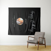 Tenture Fond de fête de photo Joyeux Anniversaire Argent & (En situation (horizontale))