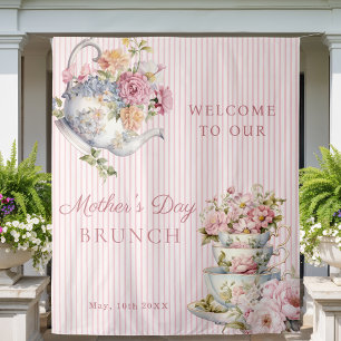 Tenture Fond de fête du thé floral élégant pour la fête de