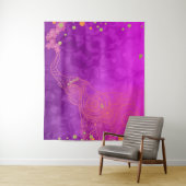 Tenture Fond de fête exotique éléphant or rose violet (En situation)