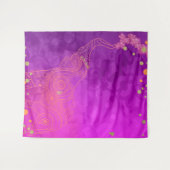 Tenture Fond de fête exotique éléphant or violet rose (Devant (Horizontal))