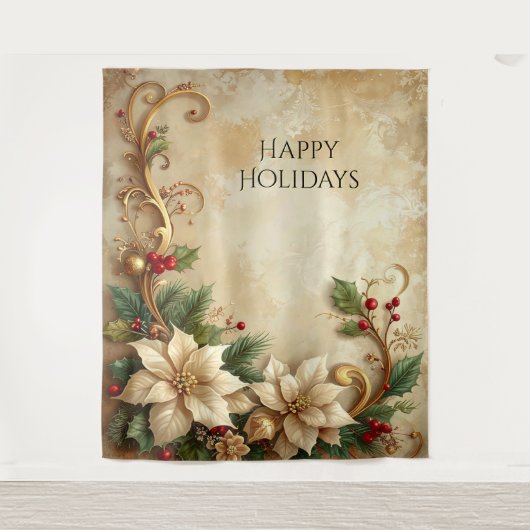 Tenture Fond de fête florale de Noël (Devant)