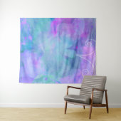 Tenture Fond de fête papillon pastel sarcelle violet (En situation (horizontale))