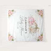 Tenture Fond de fête pour Baby Shower Fille Citrouille Ros (Devant (Horizontal))