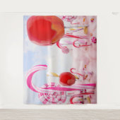 Tenture Fond de fête pour fille au pays des bonbons (Devant)