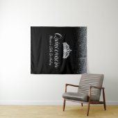 Tenture Fond de fête Quinceanera noir et argenté pailleté (En situation (horizontale))