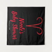 Tenture Fond de fête signe du zodiaque Bélier rouge Astrol (Devant (Horizontal))