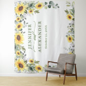 Tenture Fond de fond de toile de tournesols d'eucalyptus é (En situation)