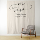 Tenture Fond de fond élégant écriture Mr & Mrs Cream (En situation)