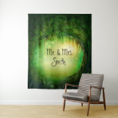 Tenture Fond de forêt verte enchantée arbre rustique bois (En situation)