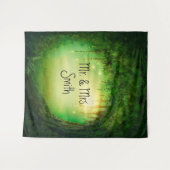 Tenture Fond de forêt verte enchantée arbre rustique des b (Devant (Horizontal))