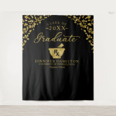 Tenture Fond de graduation Black Gold de l'école de pharma (Devant)