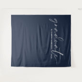 Tenture Fond de graduation bleu écriture blanche chic (Devant (Horizontal))