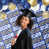 Tenture Fond de graduation bleu et or