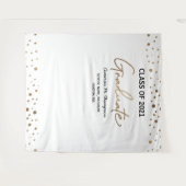 Tenture Fond de graduation confettis dorés de la promotion (Devant (Horizontal))