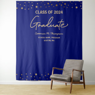 Tenture Fond de graduation de la promotion 2024 bleu royal